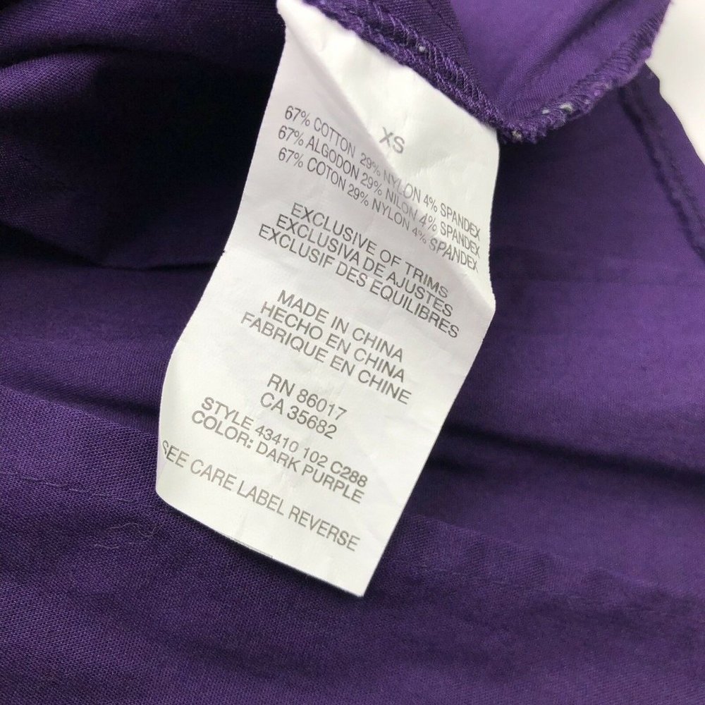 bebe Purple Ruffled Button-Front Blouse - Picture 4 of 5